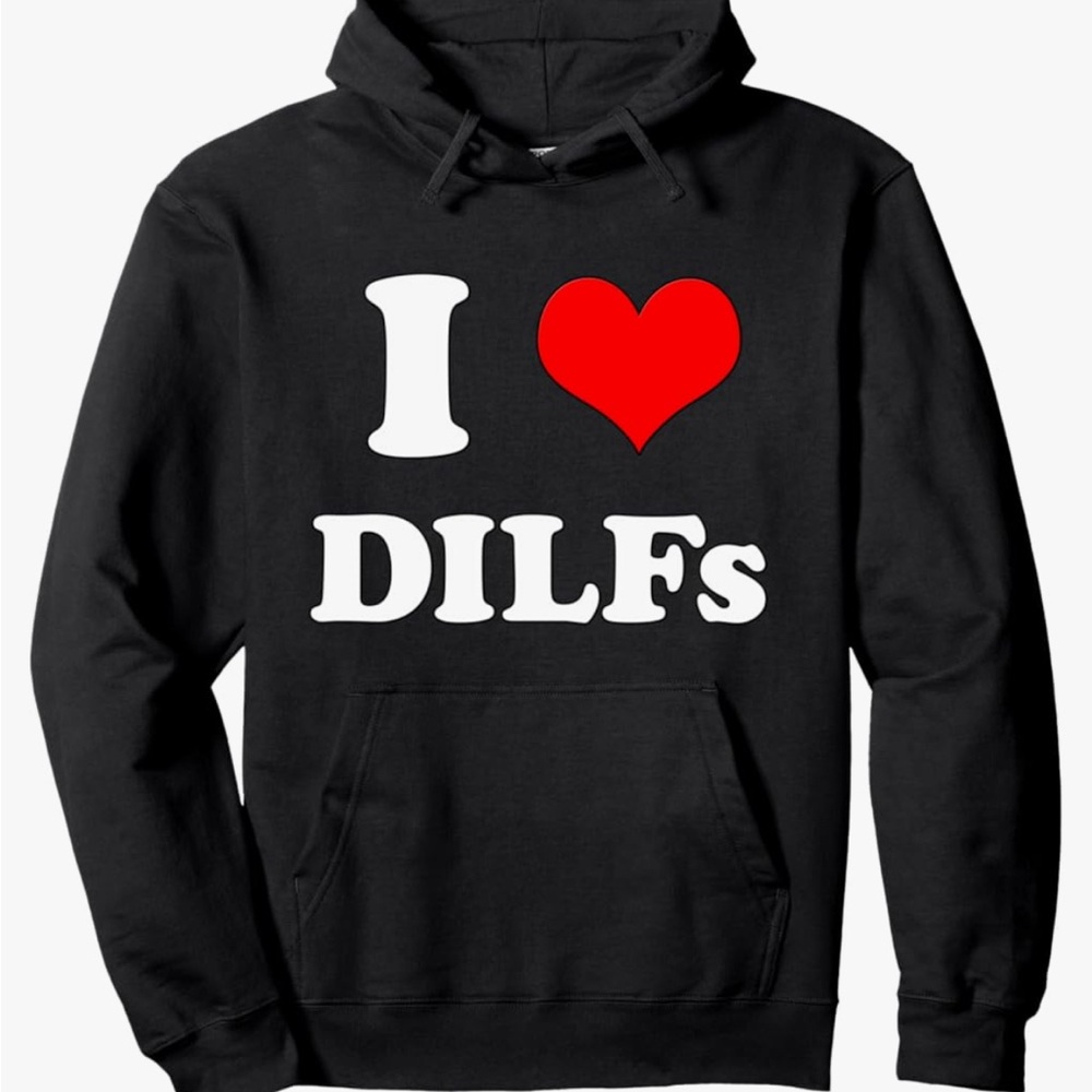 I ❤️ DILFs Jet Black Hoodie - Picture 9 of 13
